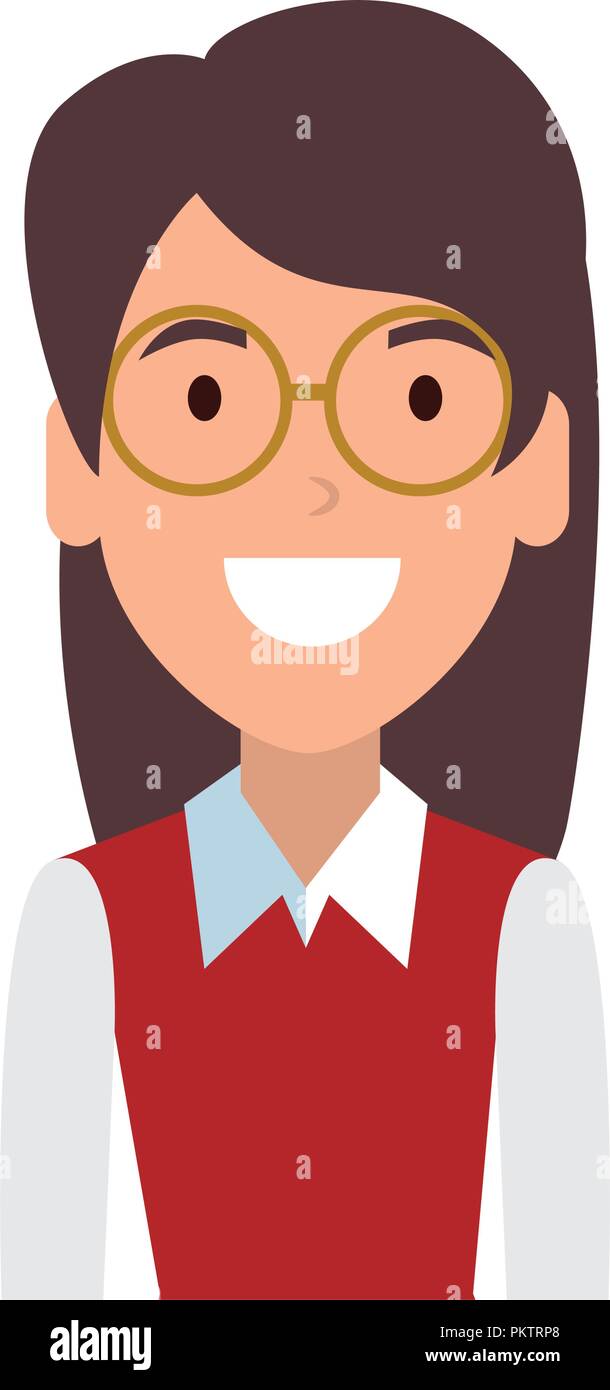beautiful woman with glasses character Stock Vector Image & Art - Alamy