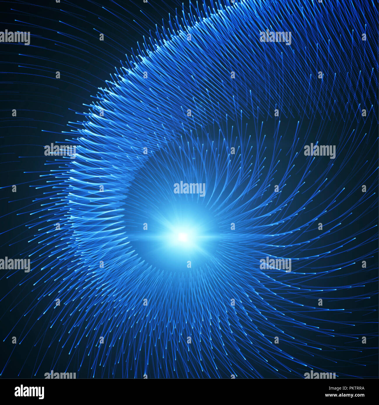 Spyral Blue Light Rays, Fireworks Or Energy Flow Stock Photo - Alamy