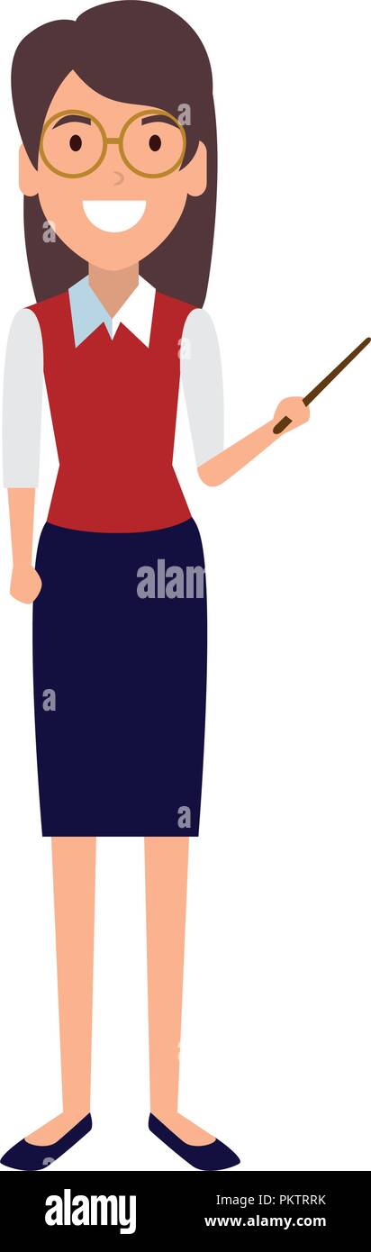 teacher woman with pointer Stock Vector Image & Art - Alamy