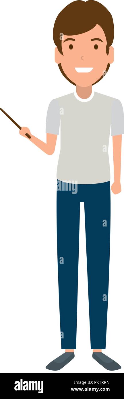 teacher man with pointer Stock Vector Image & Art - Alamy