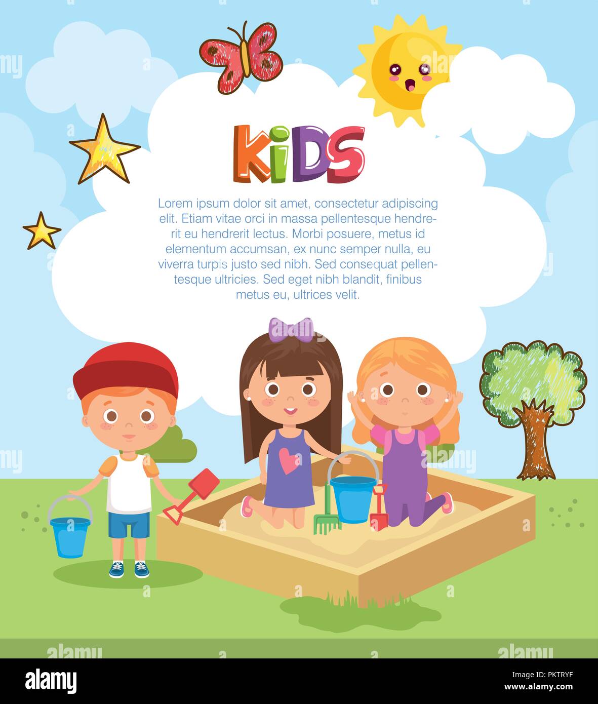 little kids group playing on the park Stock Vector Image & Art - Alamy