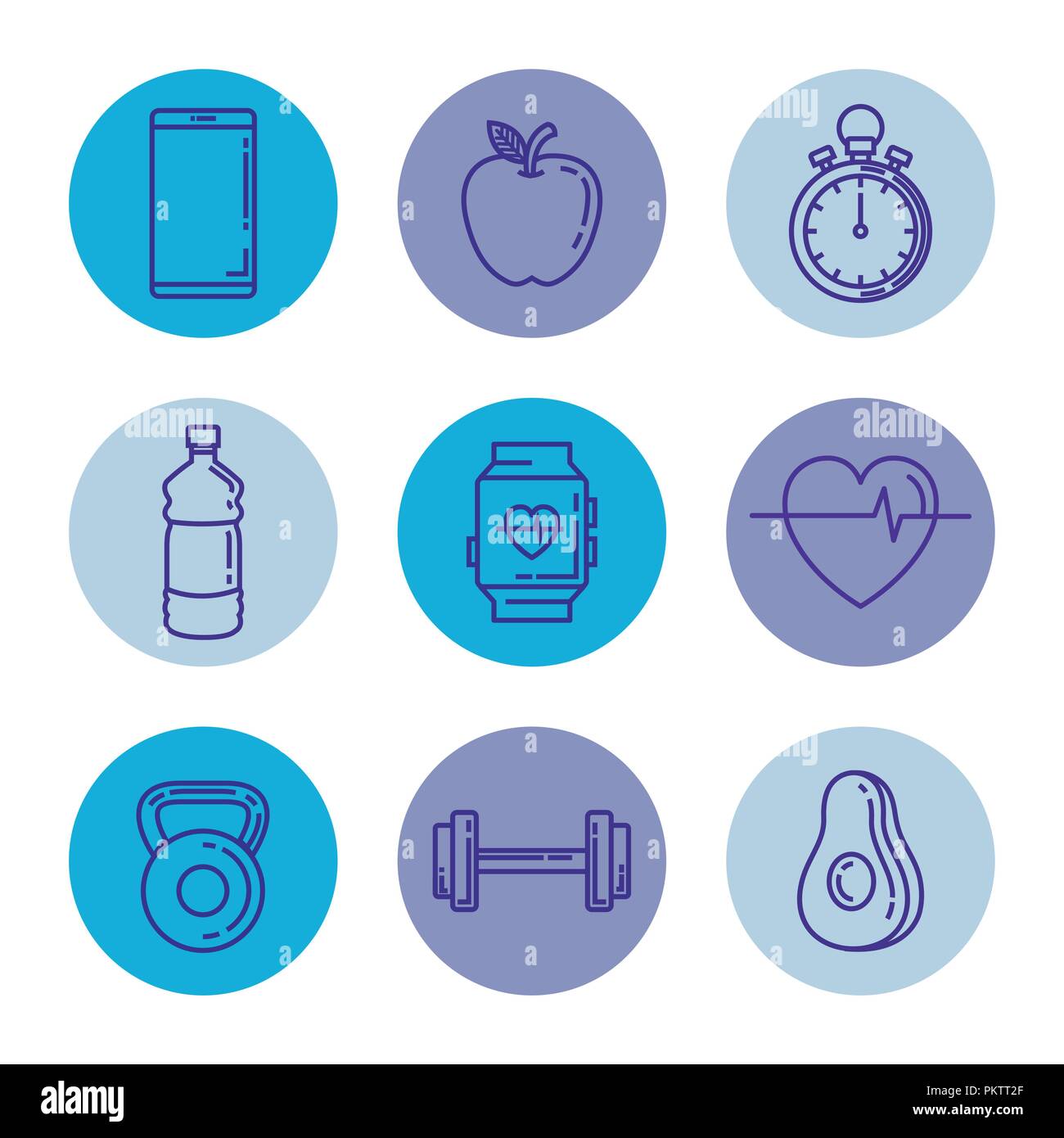 healthy and fitness lifestyle set icons Stock Vector Image & Art - Alamy