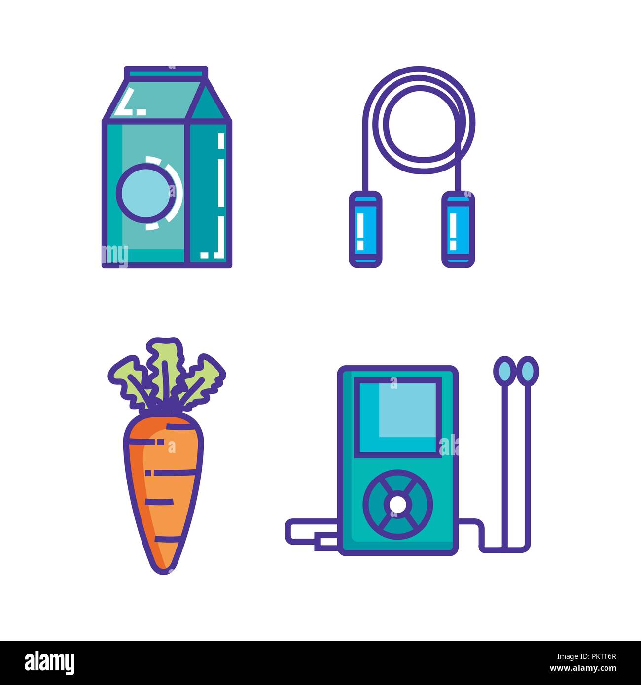 healthy and fitness lifestyle set icons Stock Vector Image & Art - Alamy