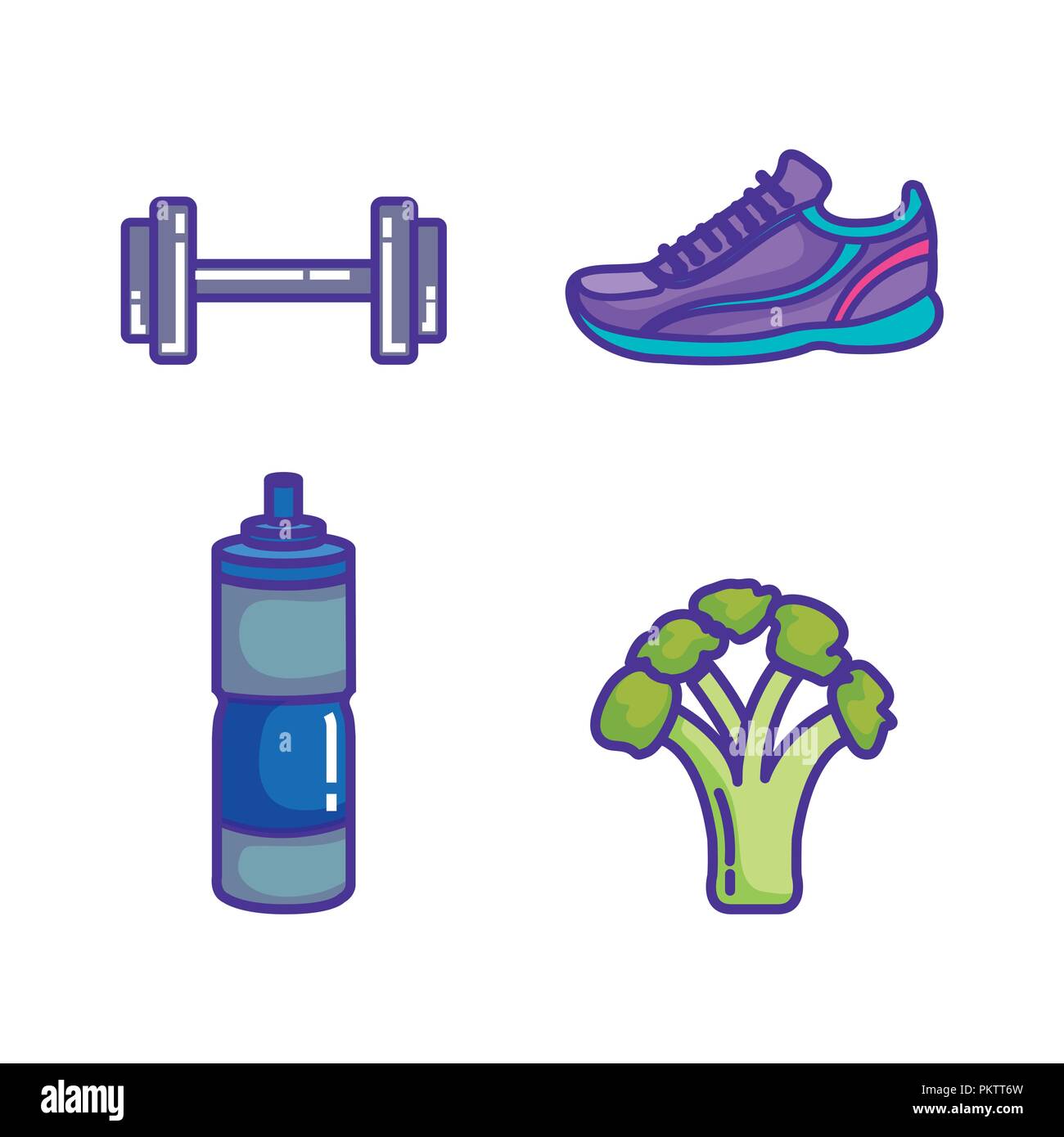 healthy and fitness lifestyle set icons Stock Vector Image & Art - Alamy
