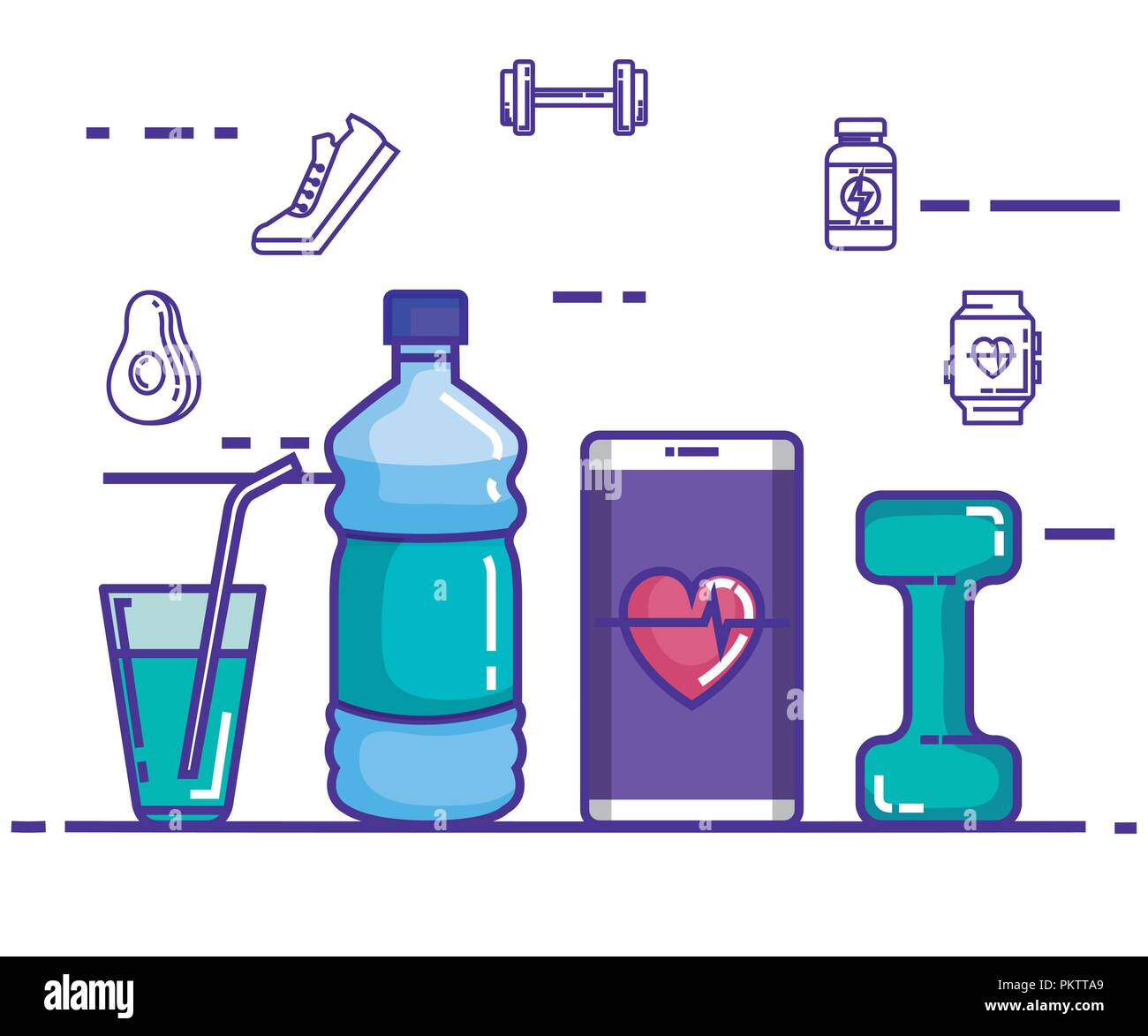 healthy and fitness lifestyle set icons Stock Vector Image & Art - Alamy