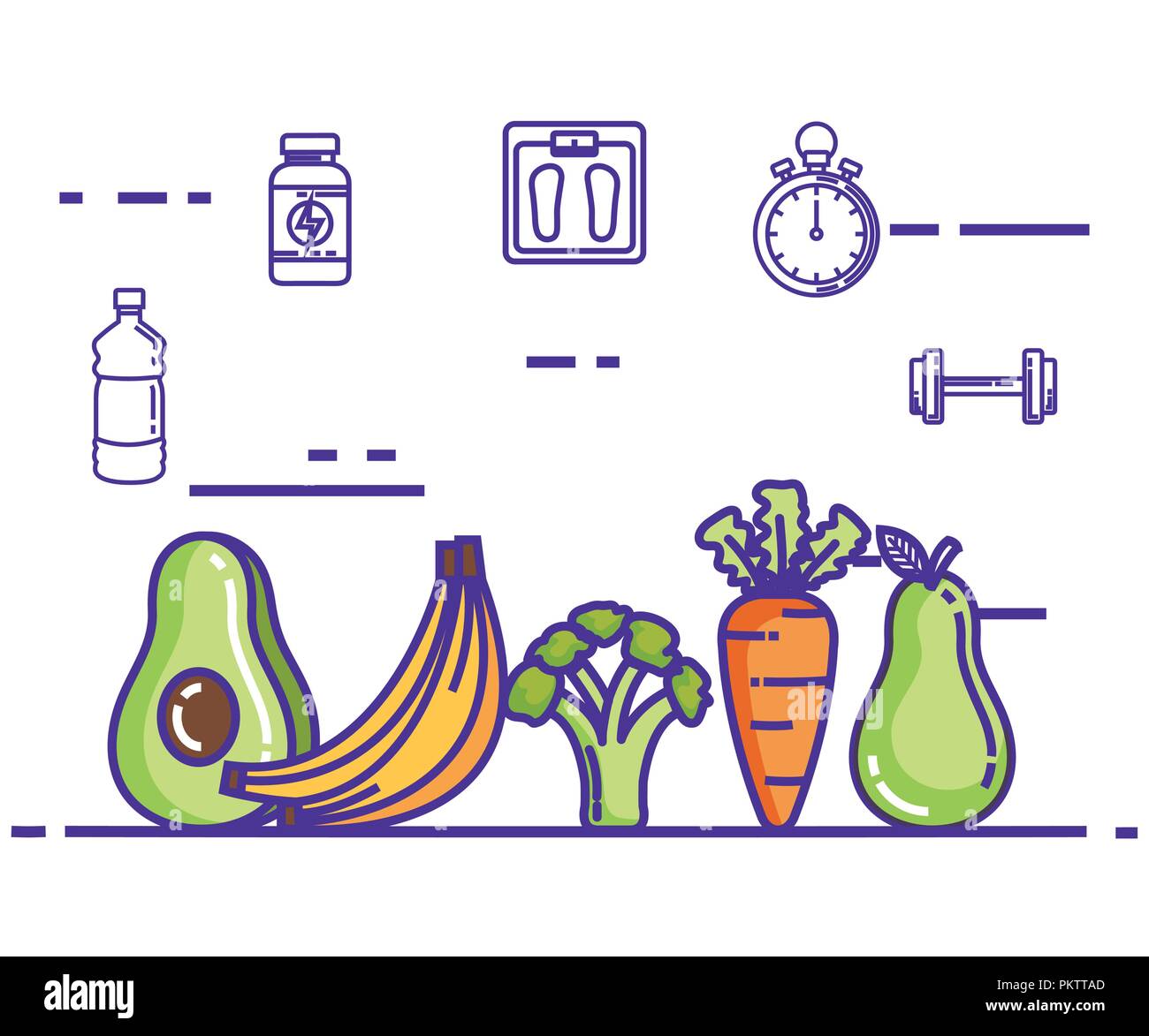 healthy and fitness lifestyle set icons Stock Vector Image & Art - Alamy