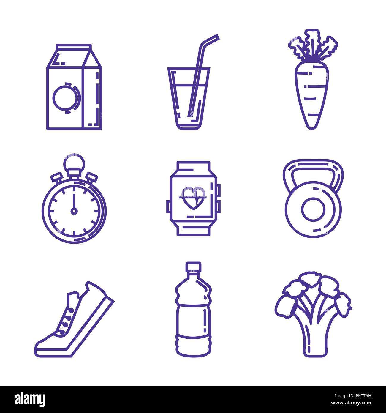 healthy and fitness lifestyle set icons Stock Vector Image & Art - Alamy