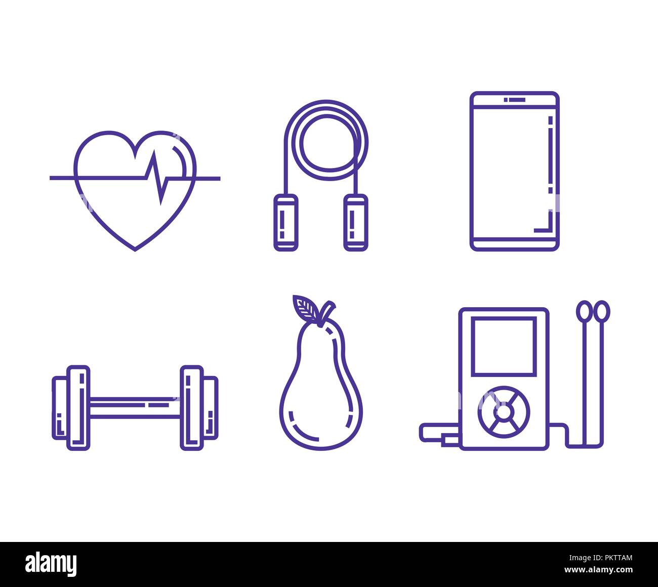healthy and fitness lifestyle set icons Stock Vector Image & Art - Alamy