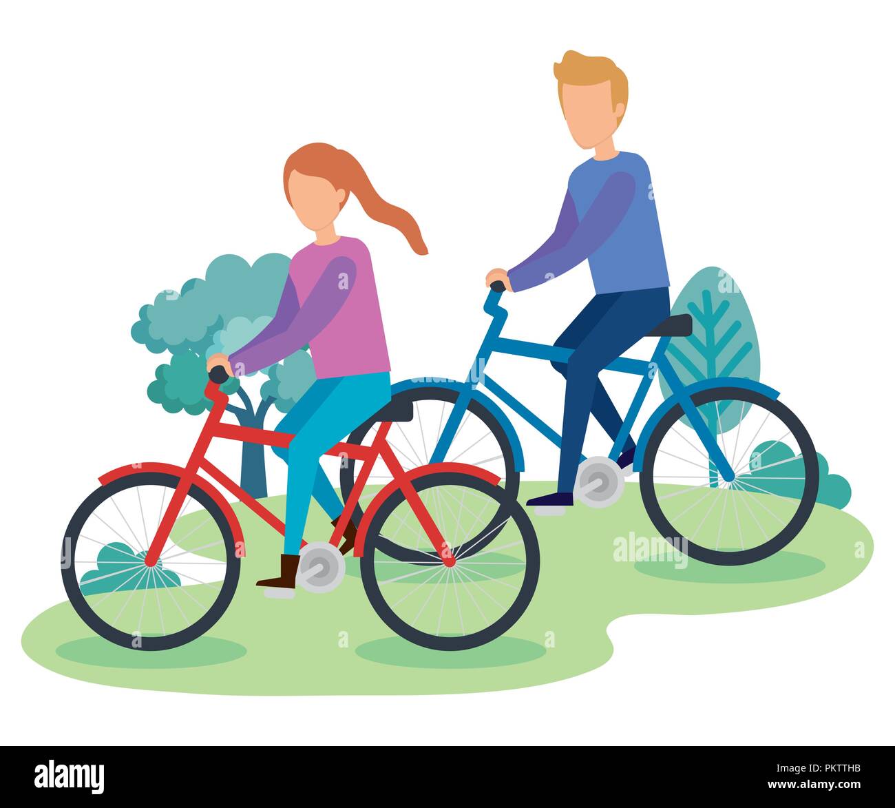 Young Couple On Bicycle Characters Stock Vector Image And Art Alamy 3408