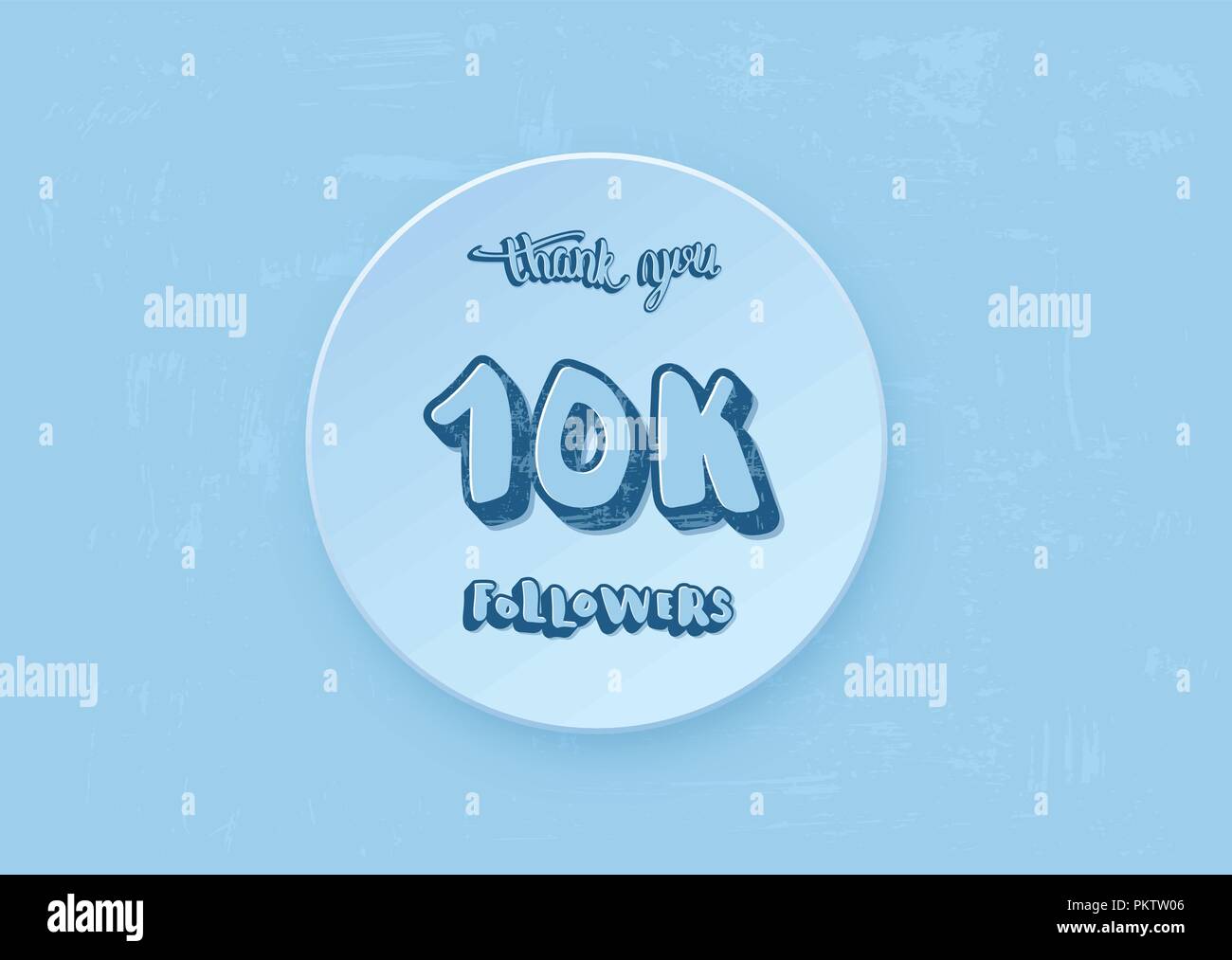 10k followers thank you social media template. Banner with handwritten ...