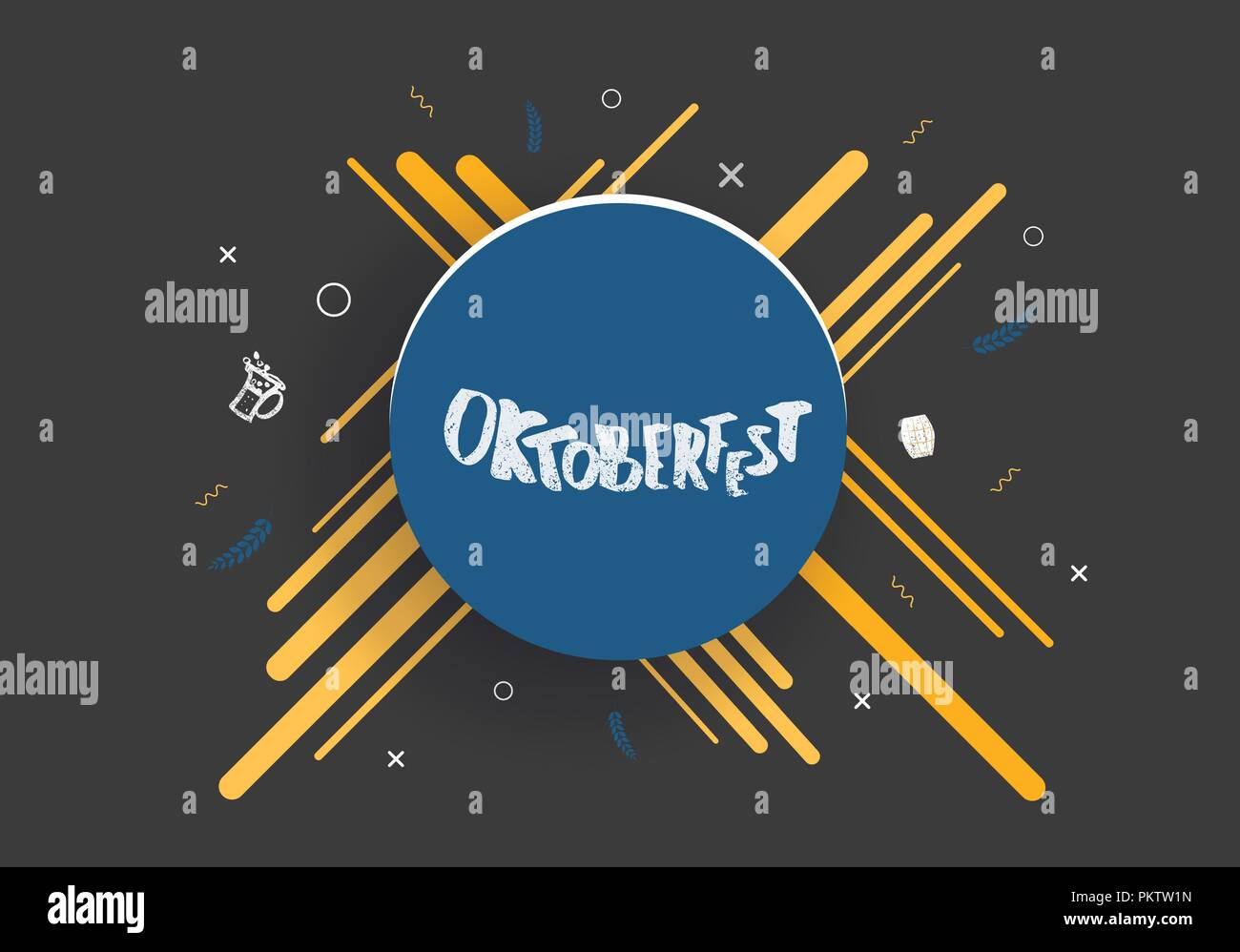 Oktoberfest lettering composition. Handwritten text. Vector ...