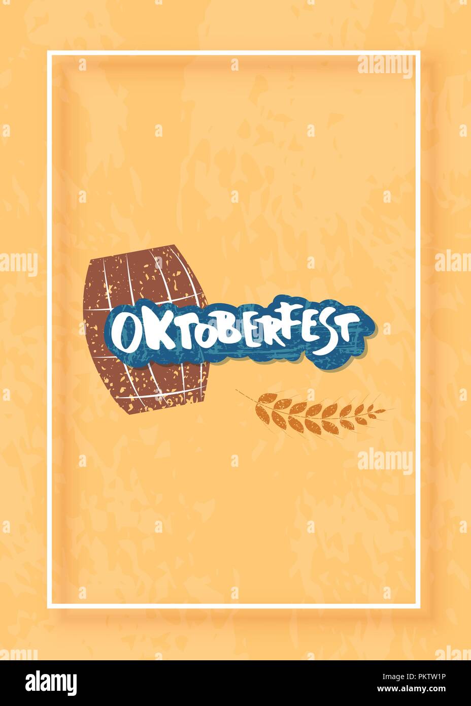 Oktoberfest lettering composition. Handwritten text with frame. Vector ...