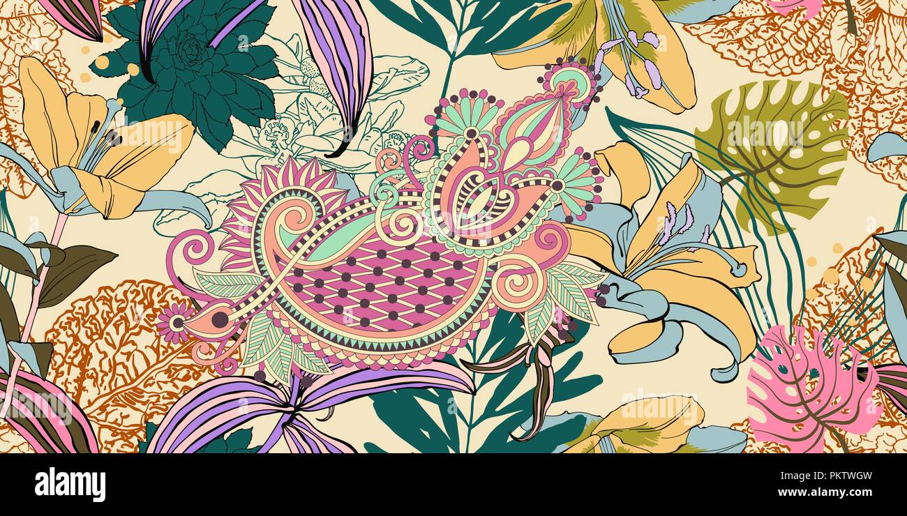 Flor Pattern Design Flor spring Stock Vector Images - Alamy