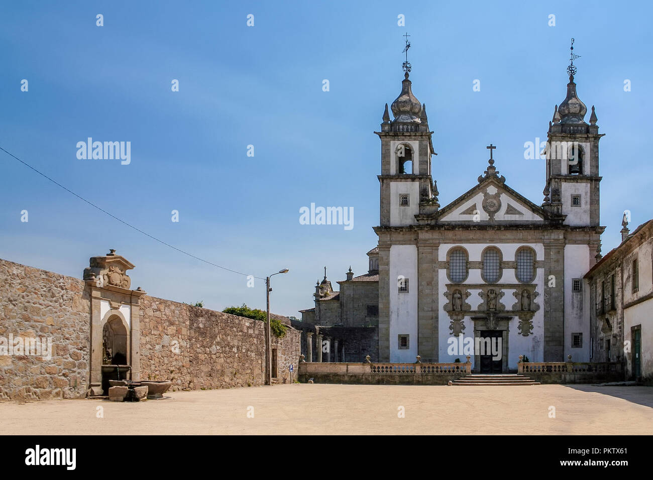 Santo Andre de Rendufe Monastery. 18th century baroque. Amares, Portugal Stock Photo