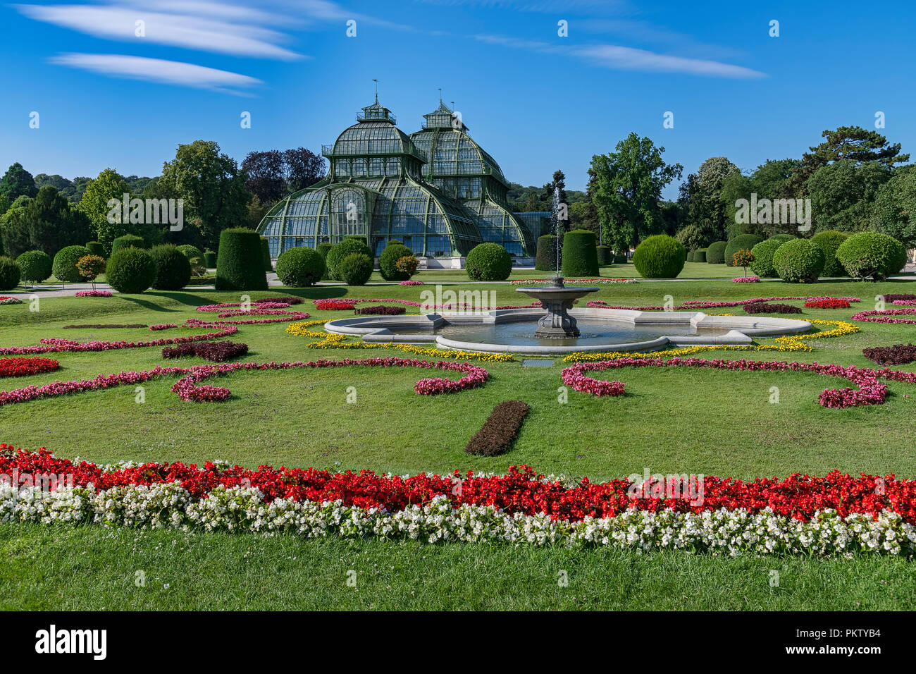 Palm House, palace gardens Schönbrunn, Vienna, Austria Stock Photo