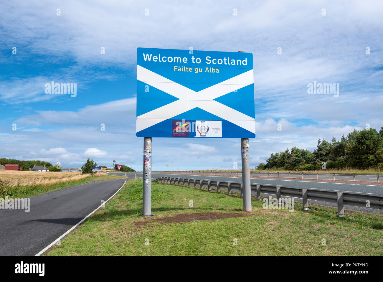 Scotland England Border Sign High Resolution Stock Photography and
