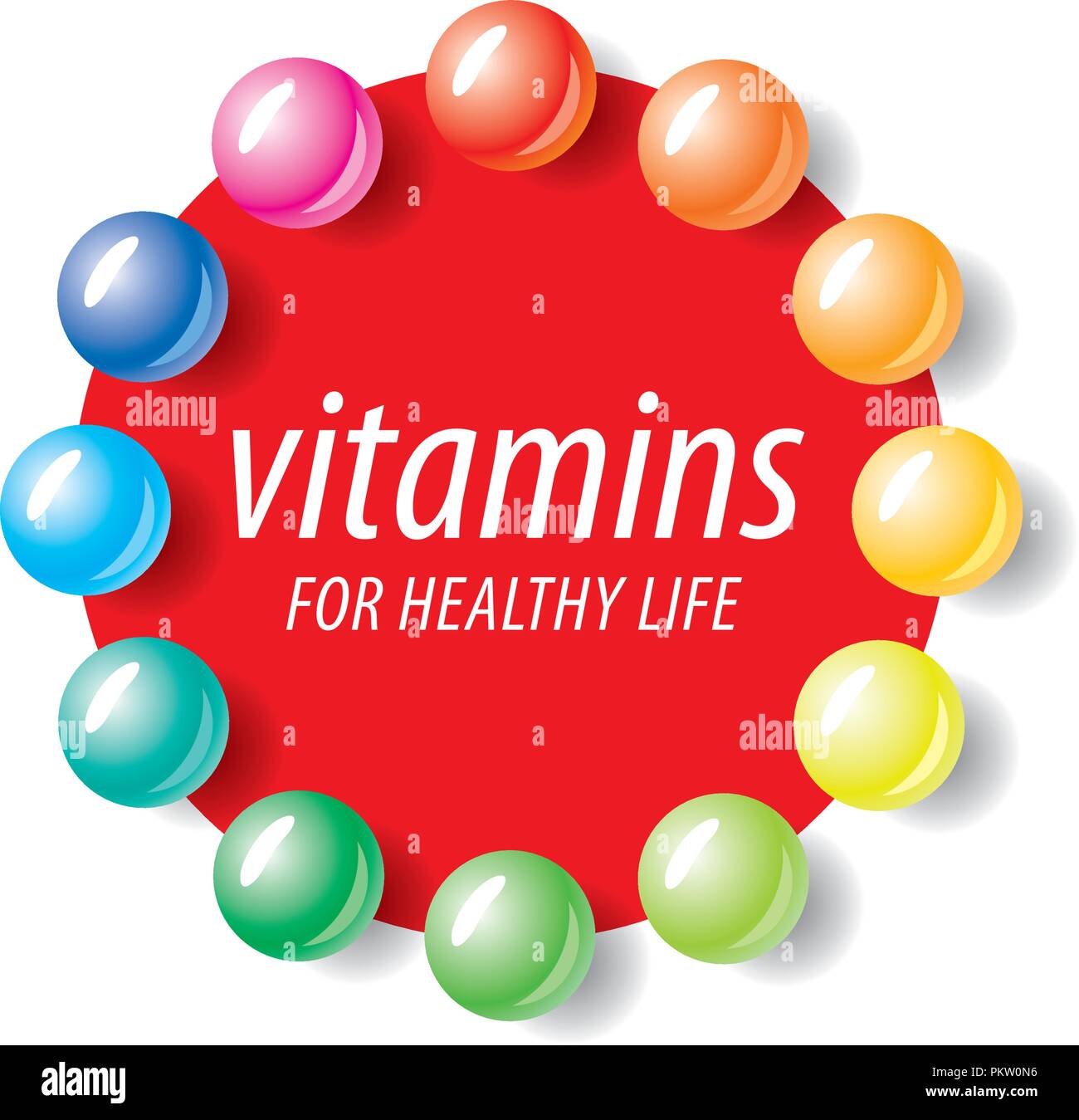 vector logo vitamins Stock Vector
