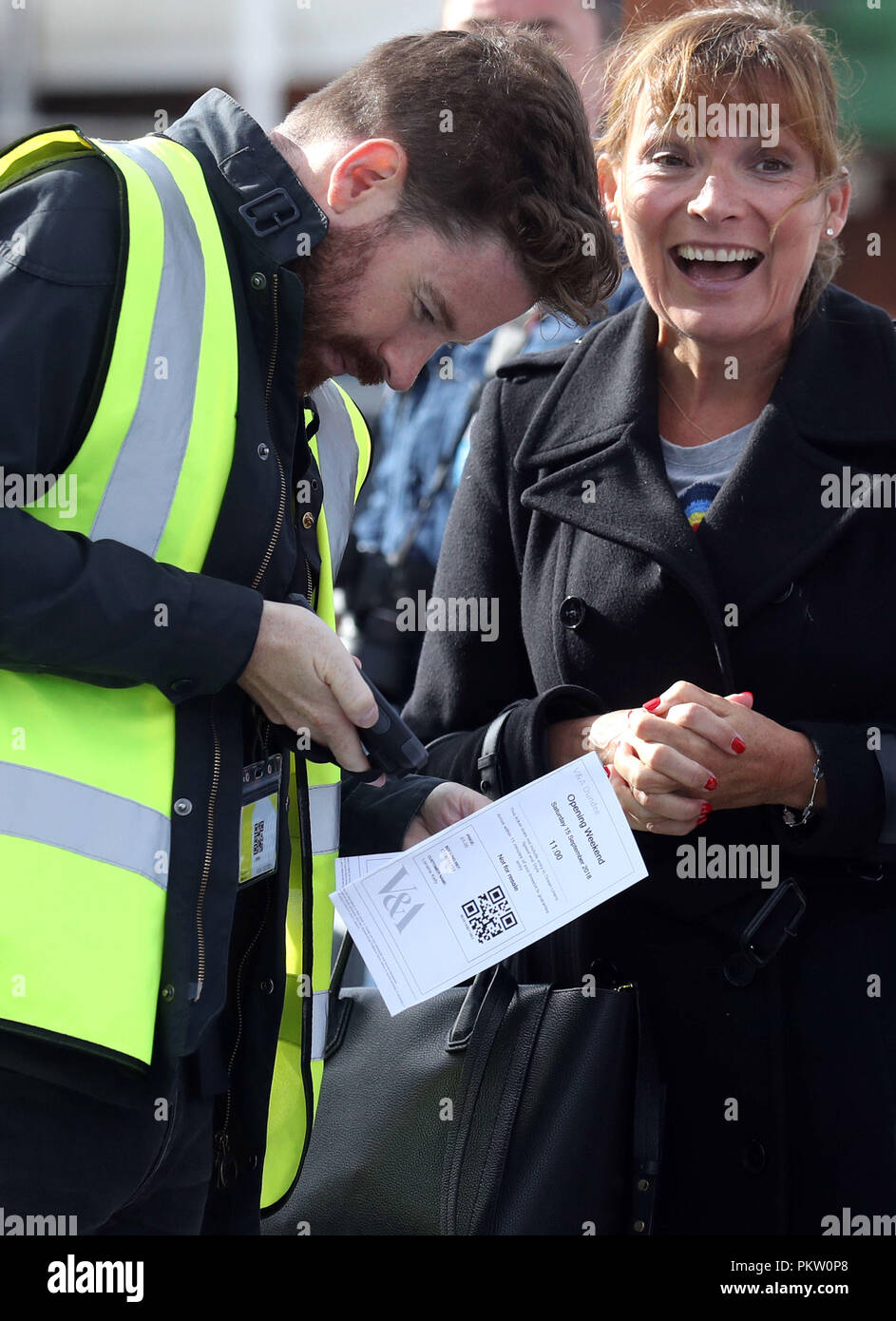 Lorraine Kelly, who will be amongst the first museum visitors, as the the new V&A Dundee, &Acirc;&pound;80.1 million museum officially opens to the public. Stock Photo