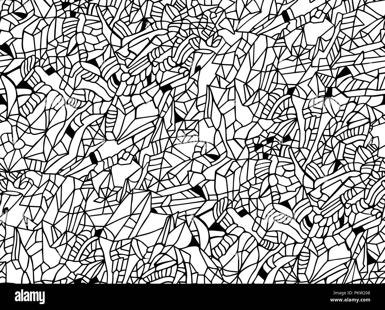 Original black and white hand drawn vector seamless pattern. EPS 8 ...