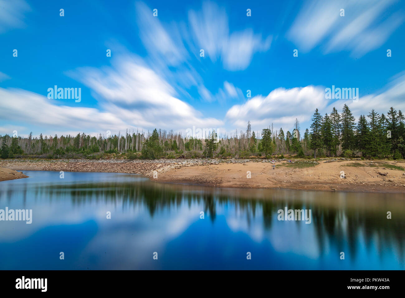 Clouds Reflecting in Lake Stock Photo - Alamy