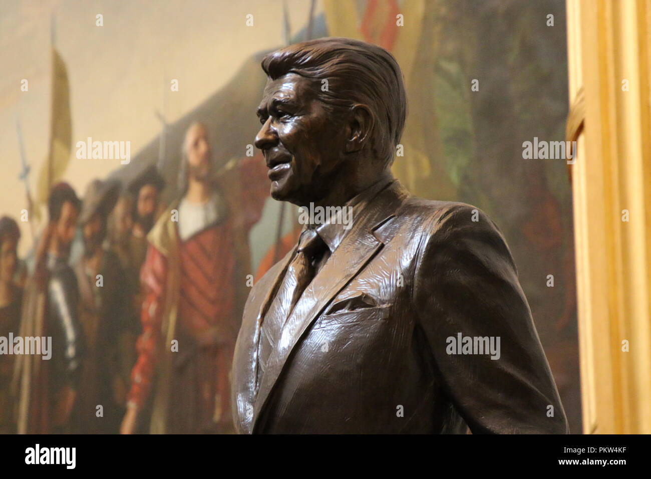 Ronald Regan Statue in the United States Capital Rotunda Stock Photo