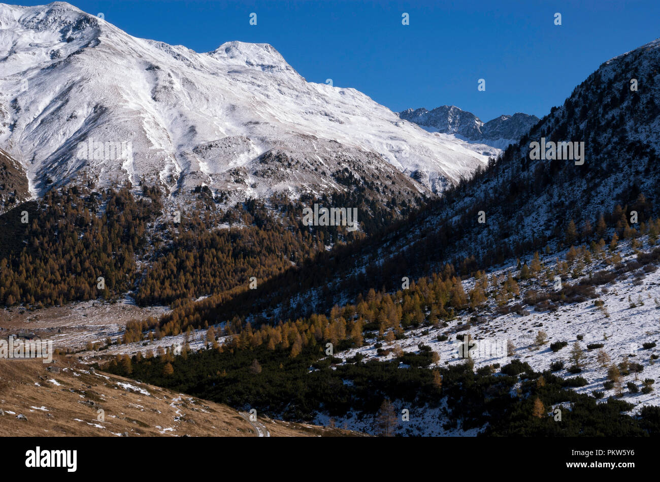 Snow covered mountains Stock Photo