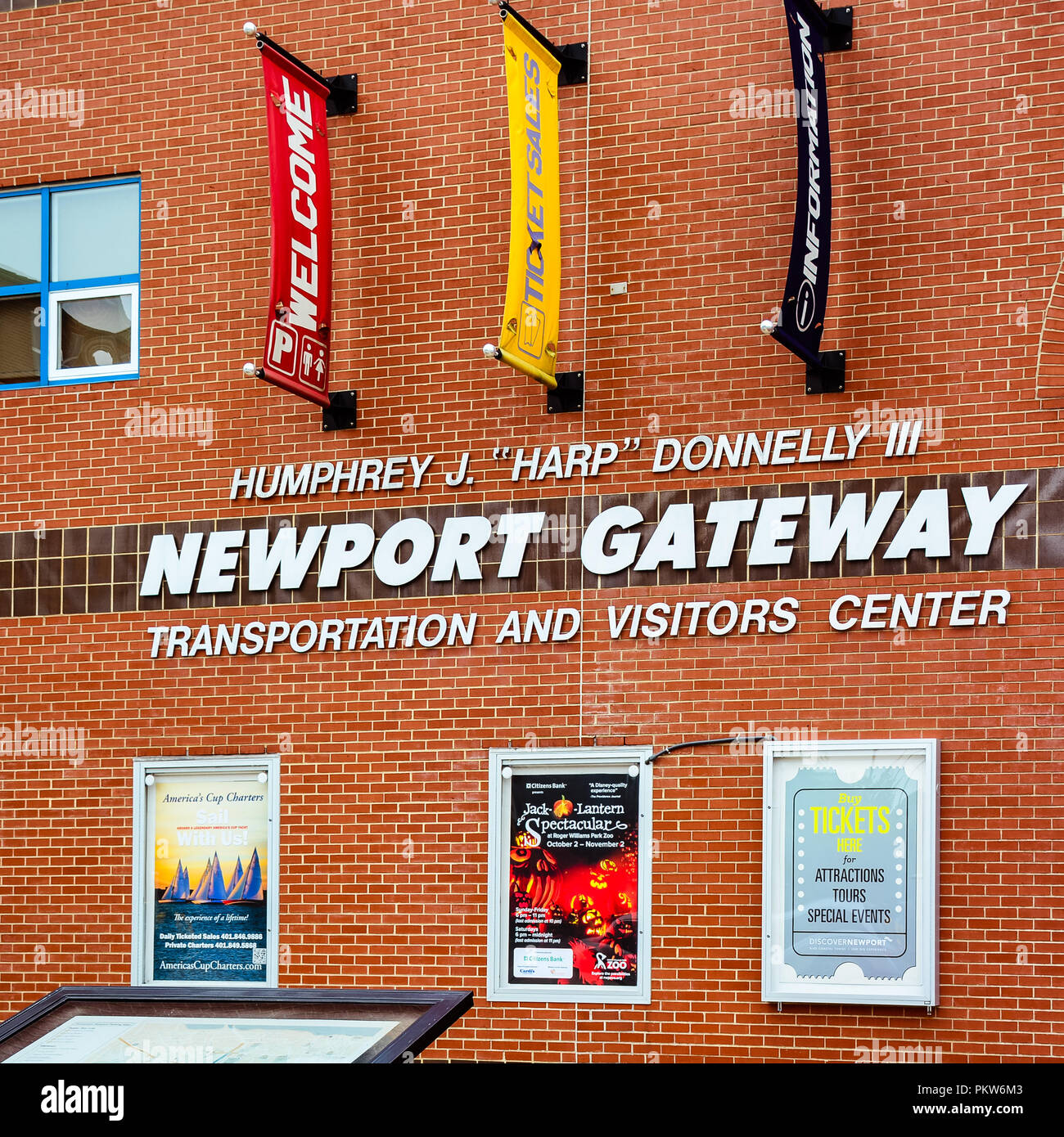 Newport, RI/USA - Oct. 23, 2014: Newport Gateway Transportation and Visitors Center, Newport, RI. Stock Photo