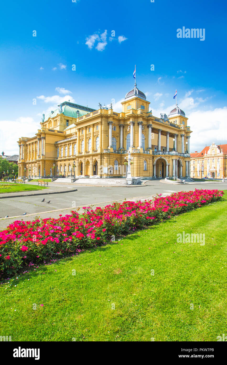 Croatian national theater building n Zagreb, Croatia Stock Photo