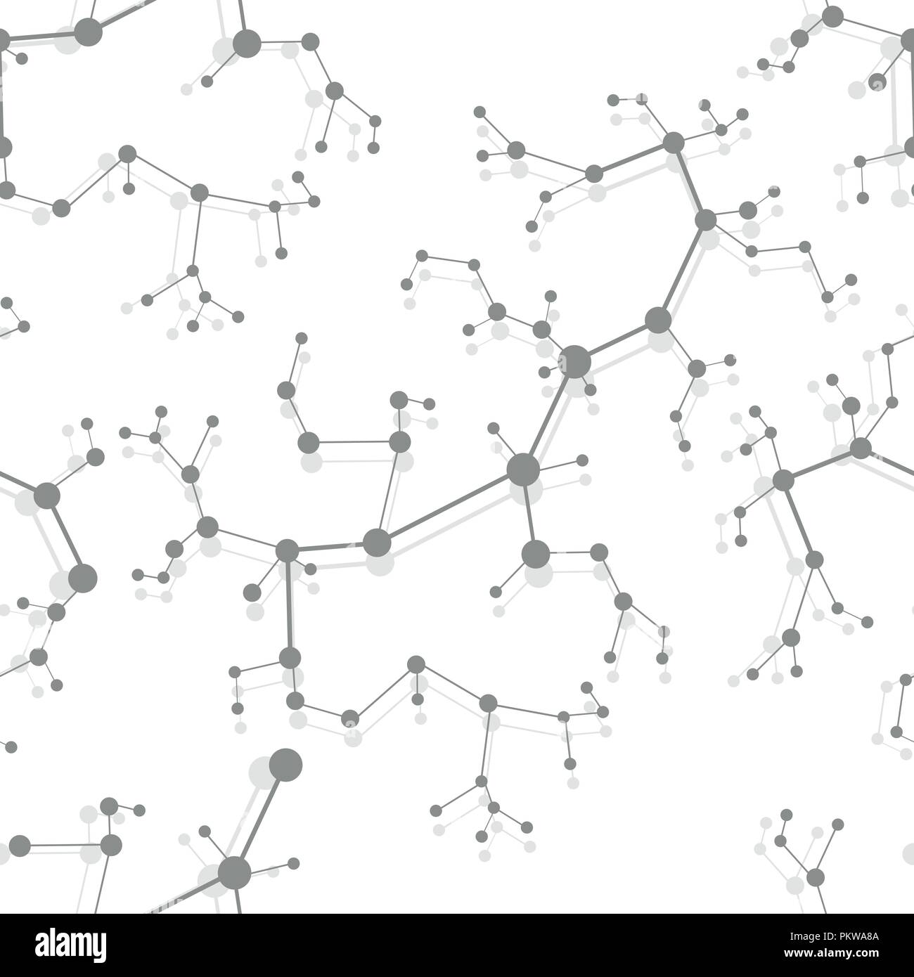 Seamless pattern with structures of molecules and communication ...
