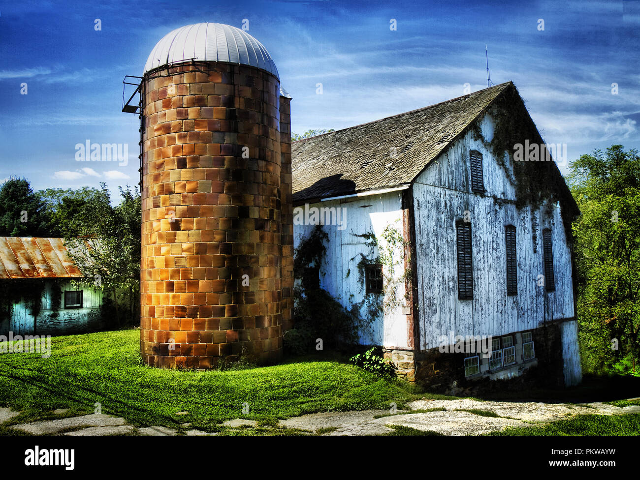 old weathered barn image and other images of rustic items around it