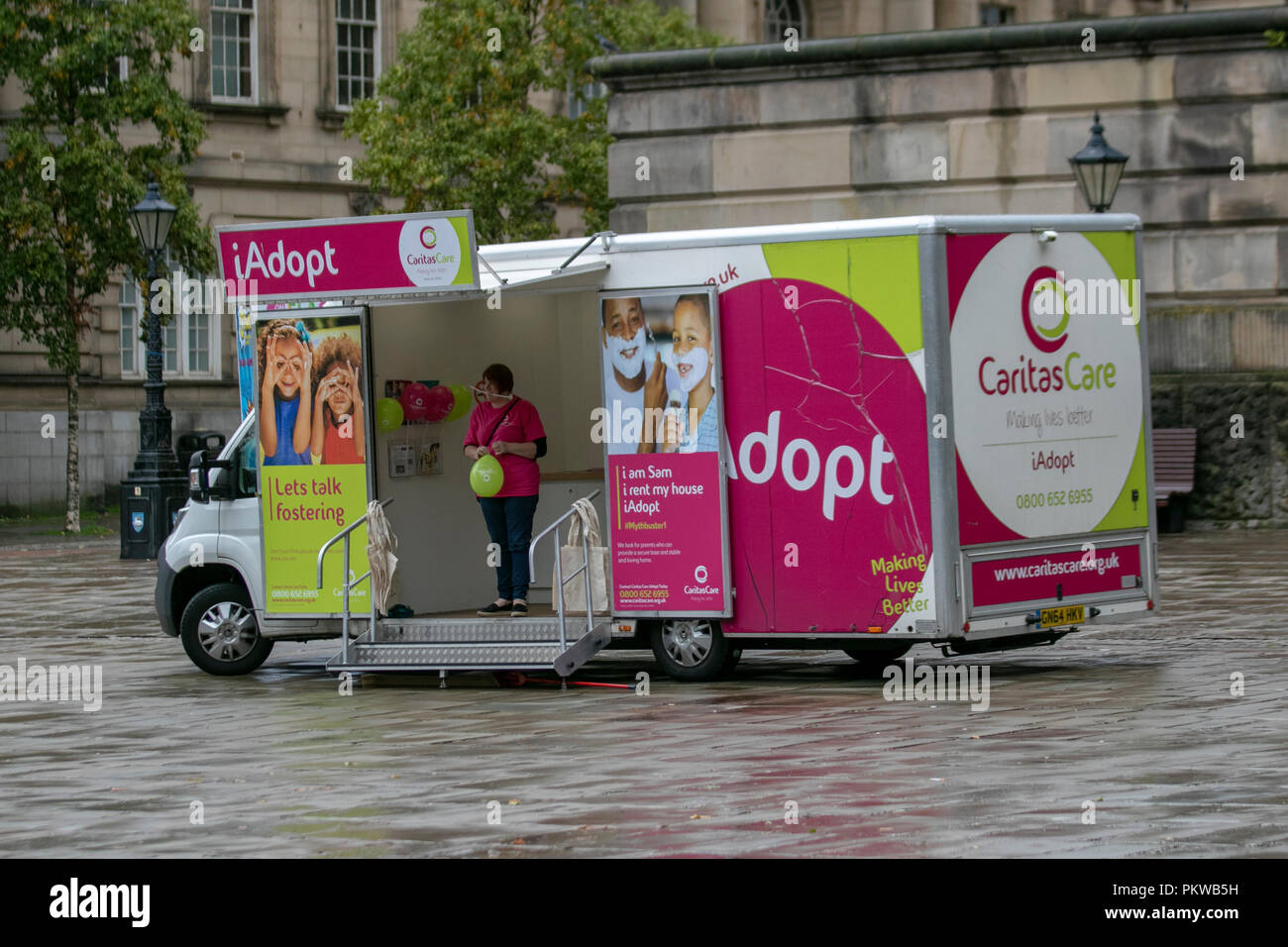 iAdopt Caritas Care fostering promotion vehicle, Adoption information and promotion in Preston, UK Stock Photo