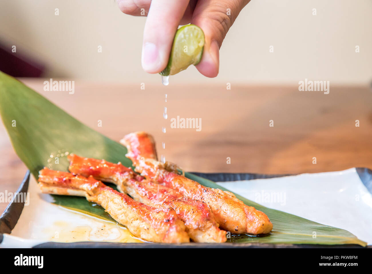 grilled taraba japanese king crab Stock Photo Alamy