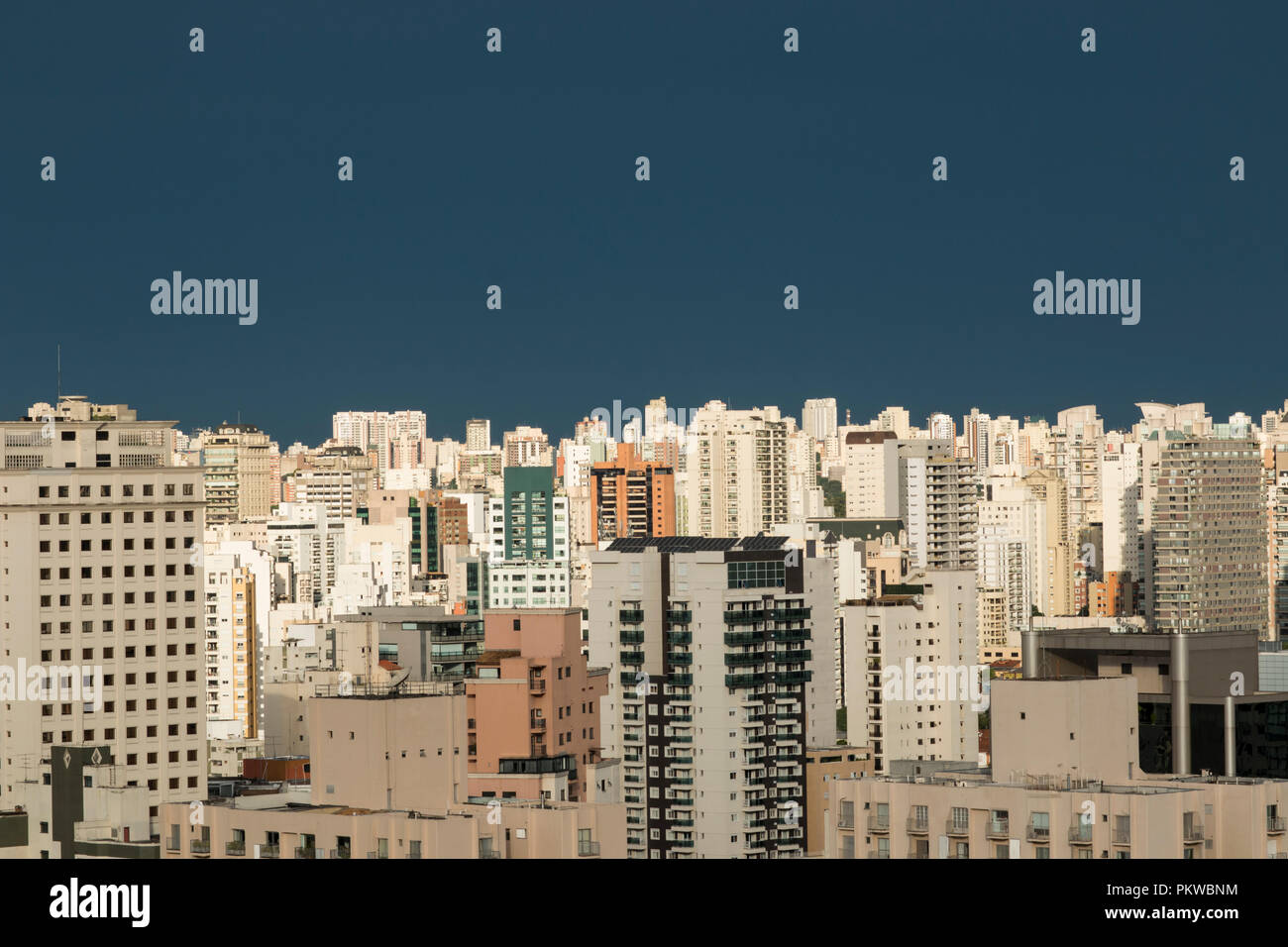 Big city, building, and blue sky. Stock Photo