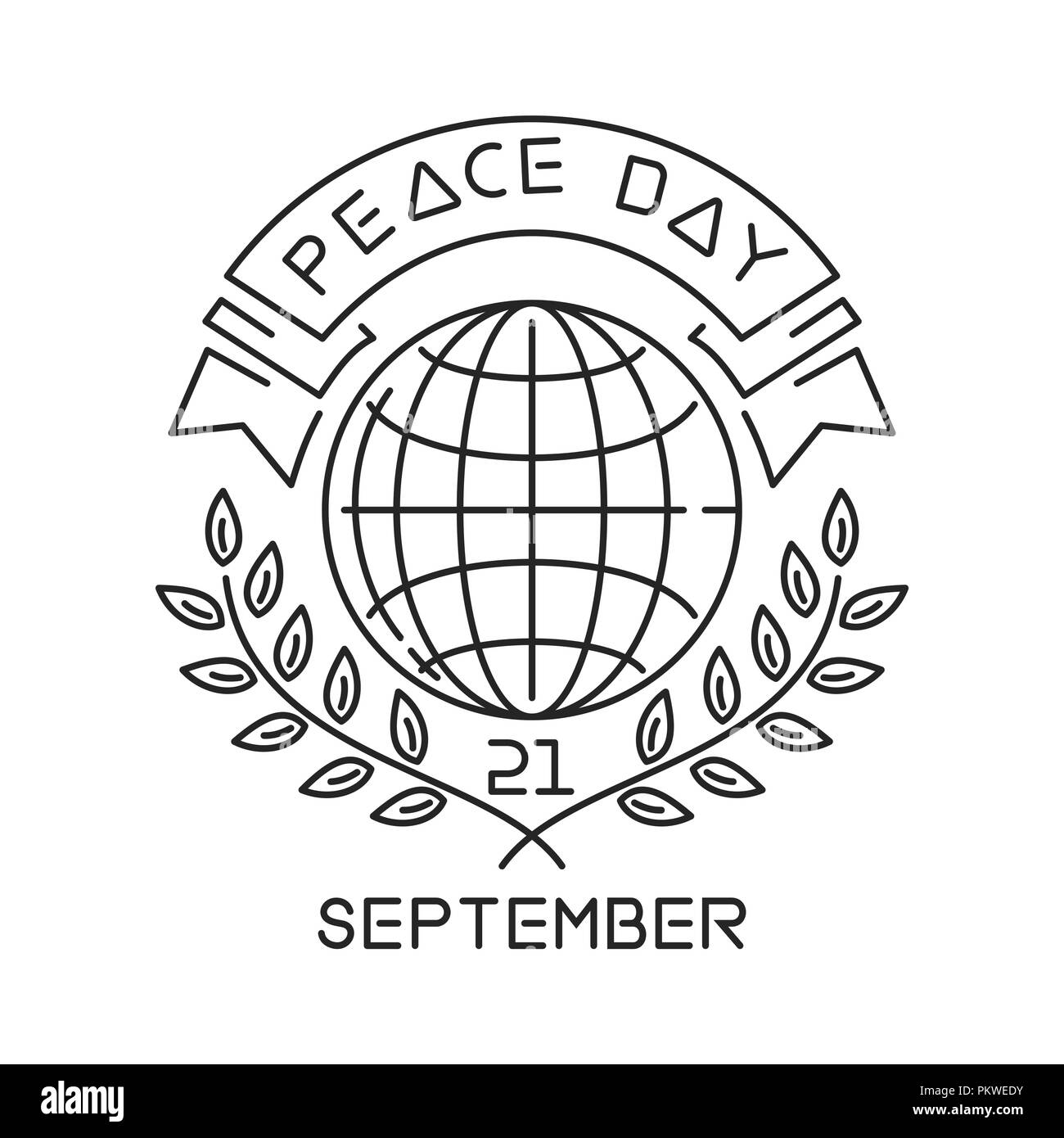 Peace Day line logo design. International Day of Peace. September 21