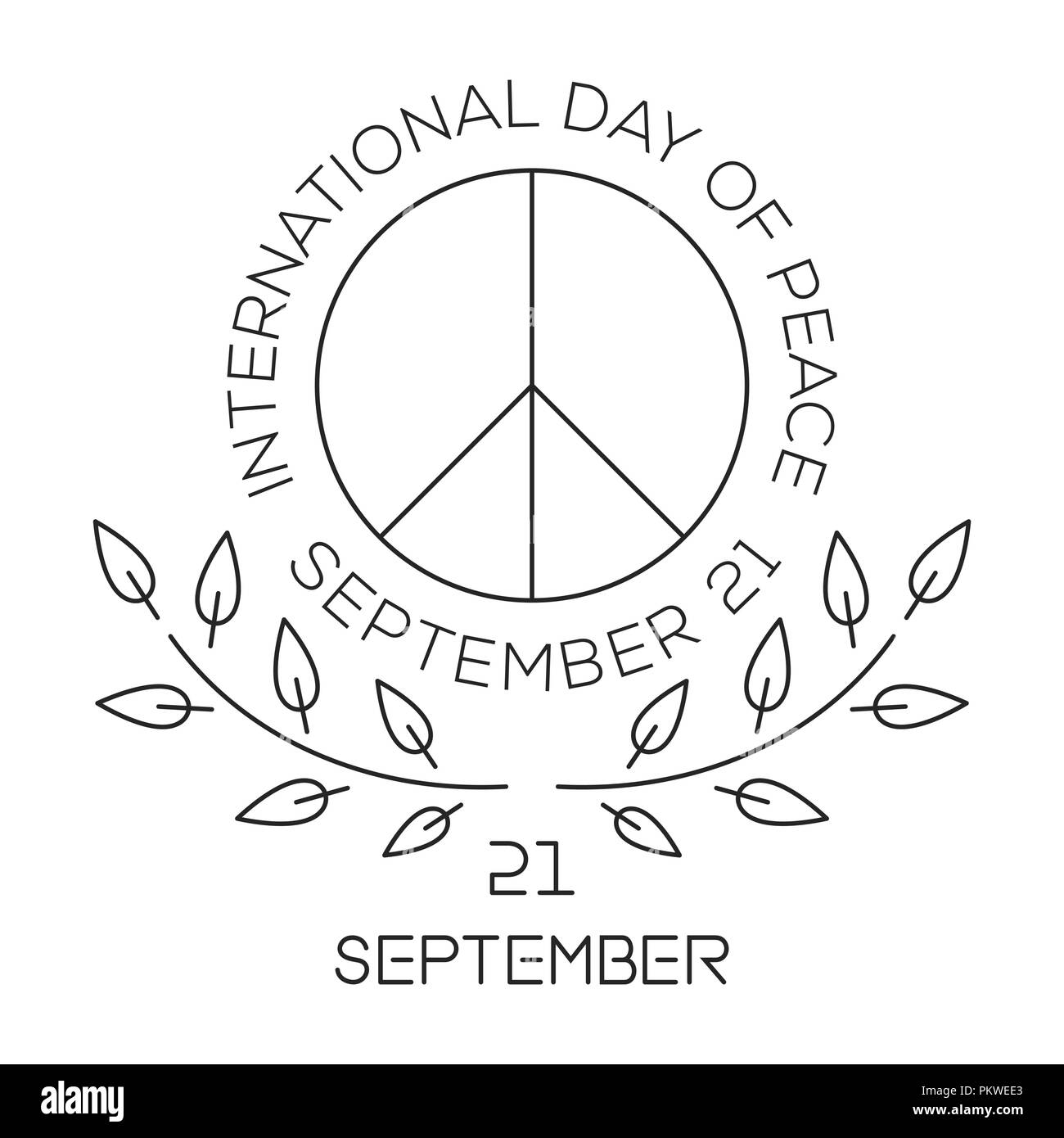 International Day Of Peace World Peace Day Line Logo Design September 21 Peace Symbols Vector Illustration Stock Vector Image Art Alamy
