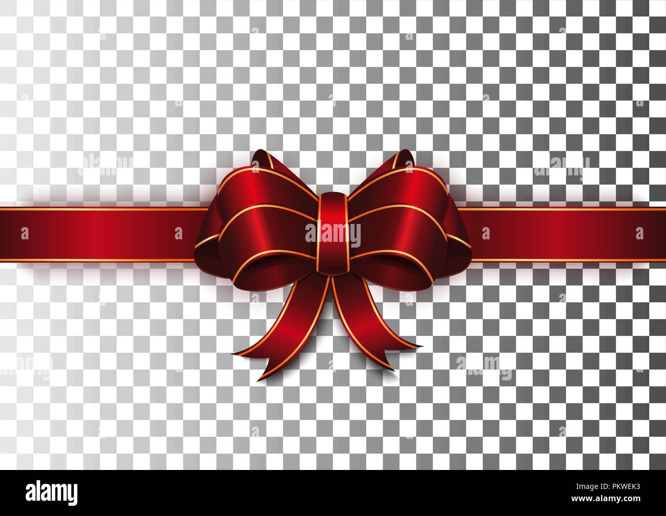 PNG. Red Ribbon bow. Stock Illustration