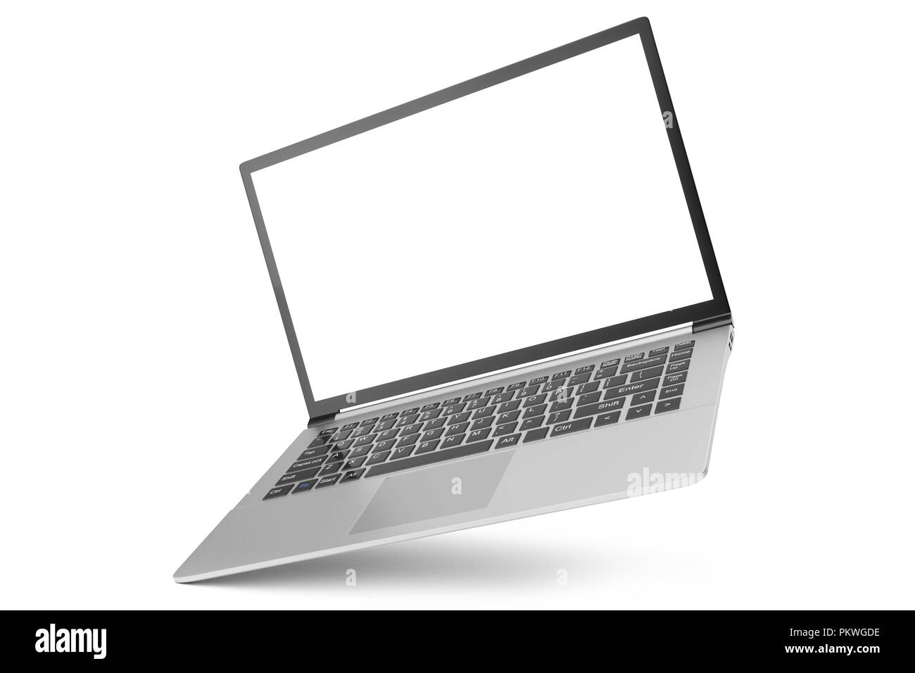 3D illustration Laptop isolated on white background. Laptop with empty