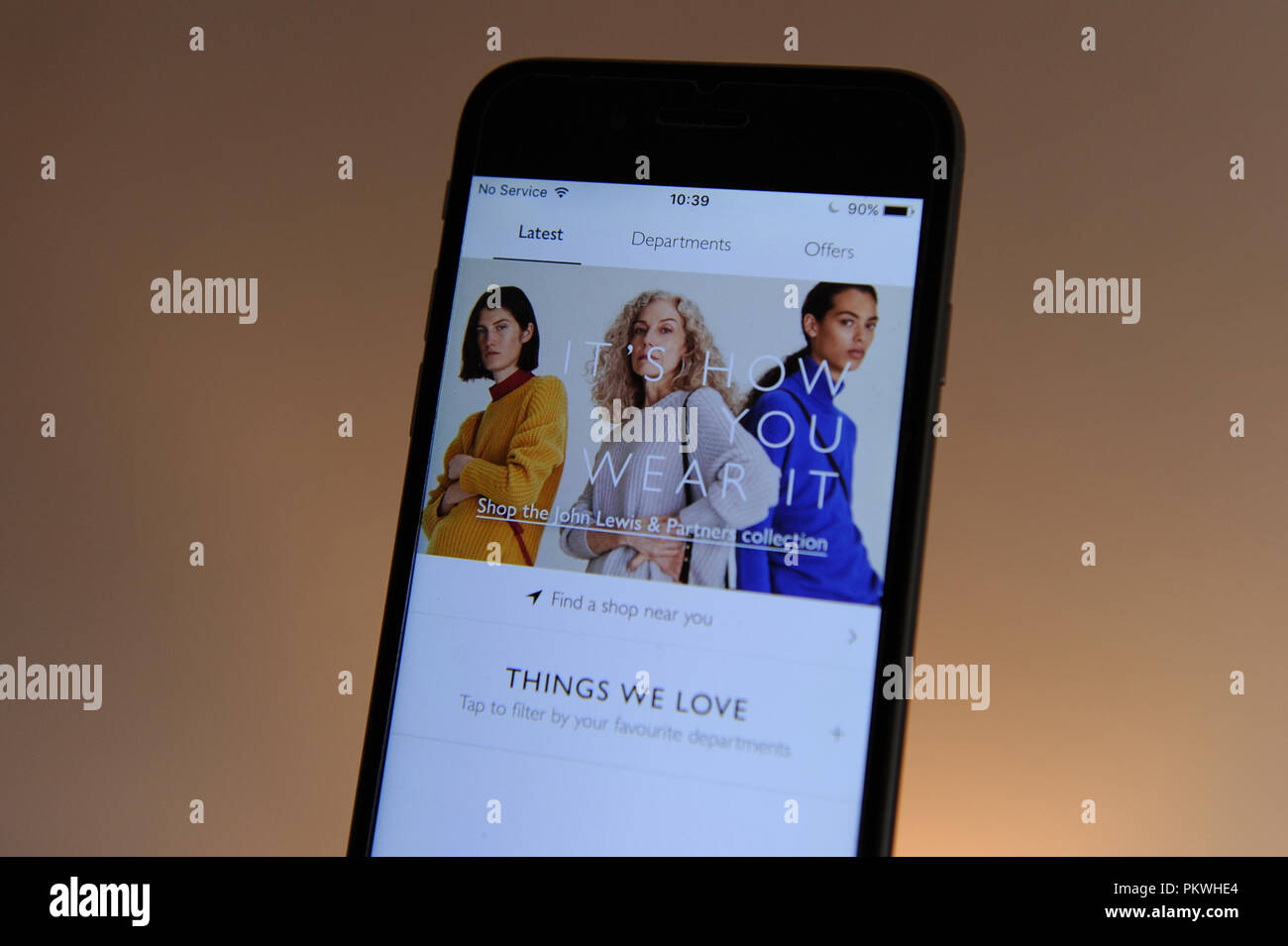 The rebranded John Lewis & Partners website Stock Photo Alamy