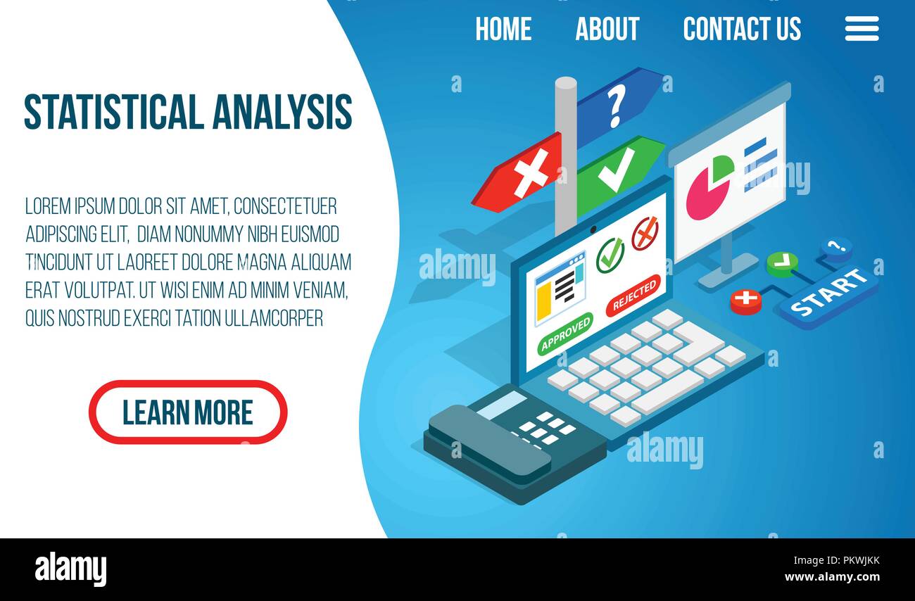 Statistical analysis concept banner, isometric style Stock Vector Image ...