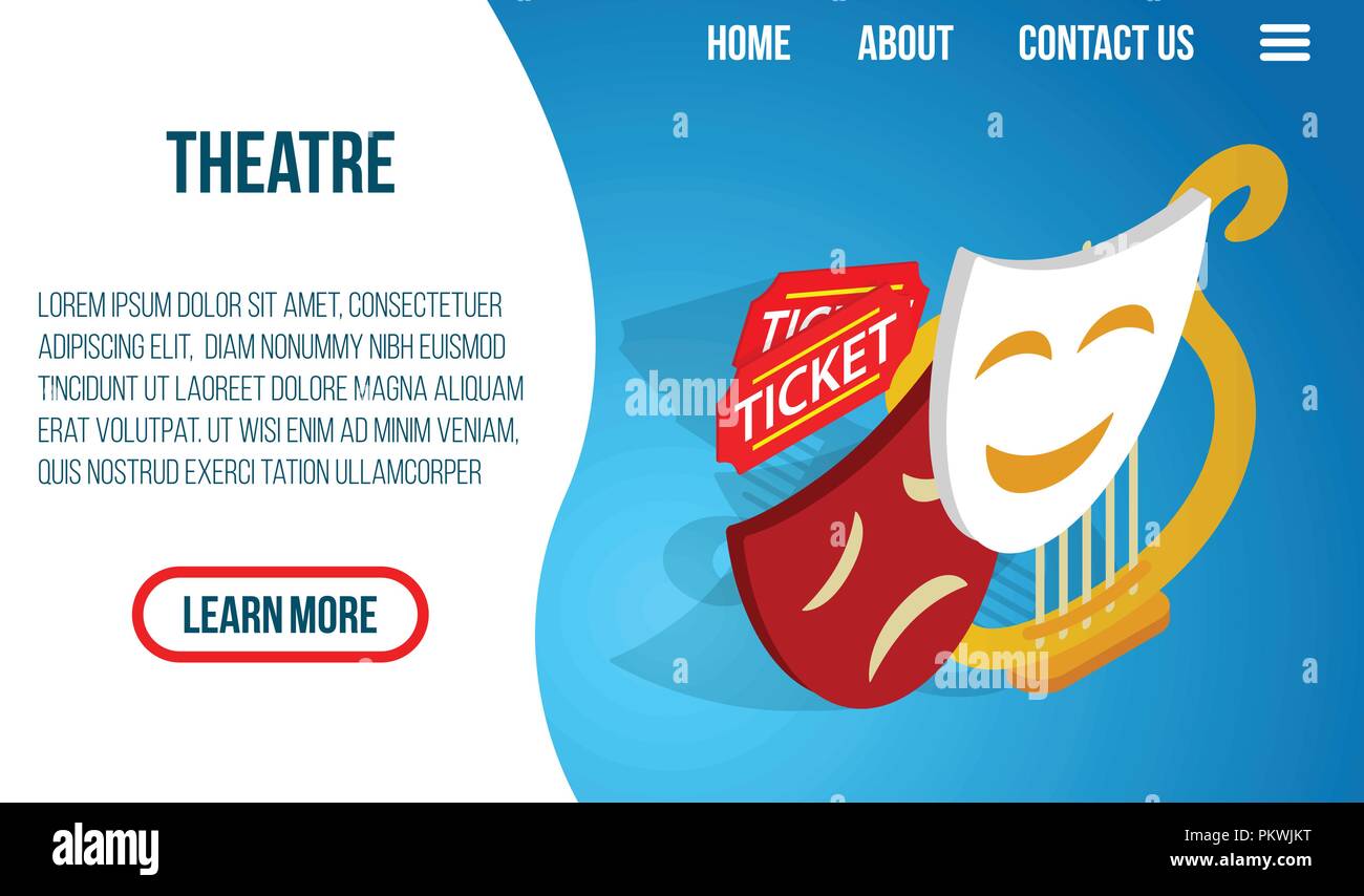 Theatre concept banner, isometric style Stock Vector Image & Art - Alamy