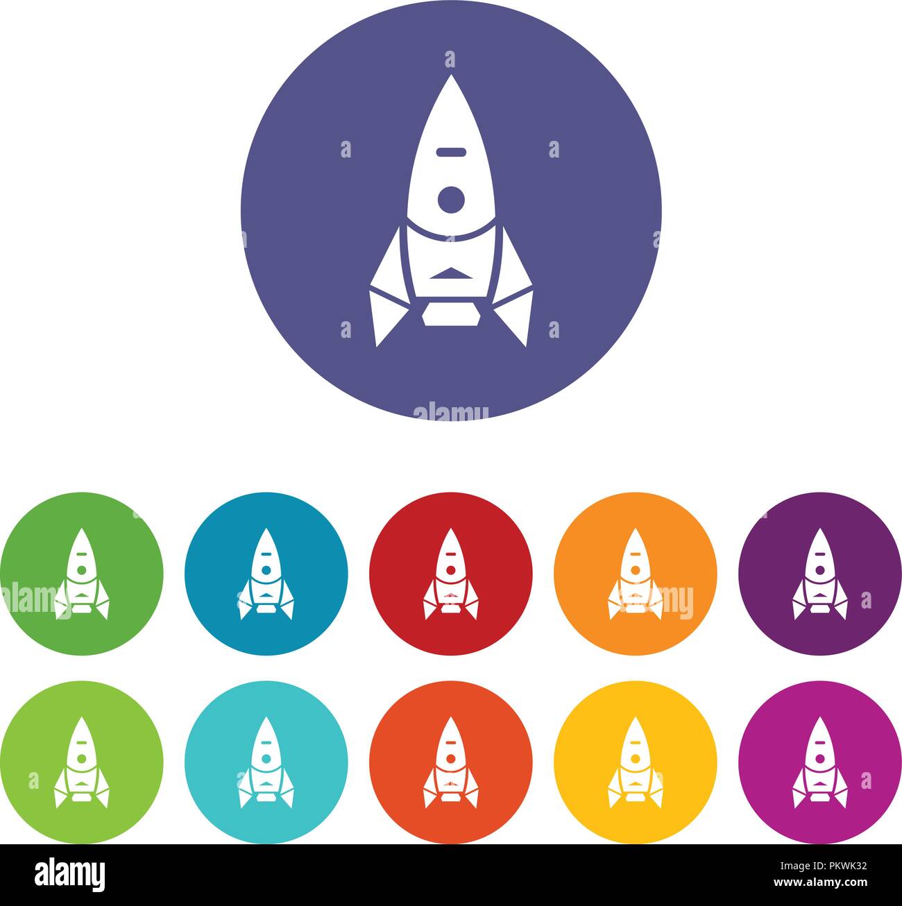 Rocket spacecraft icons set vector color Stock Vector Image & Art - Alamy