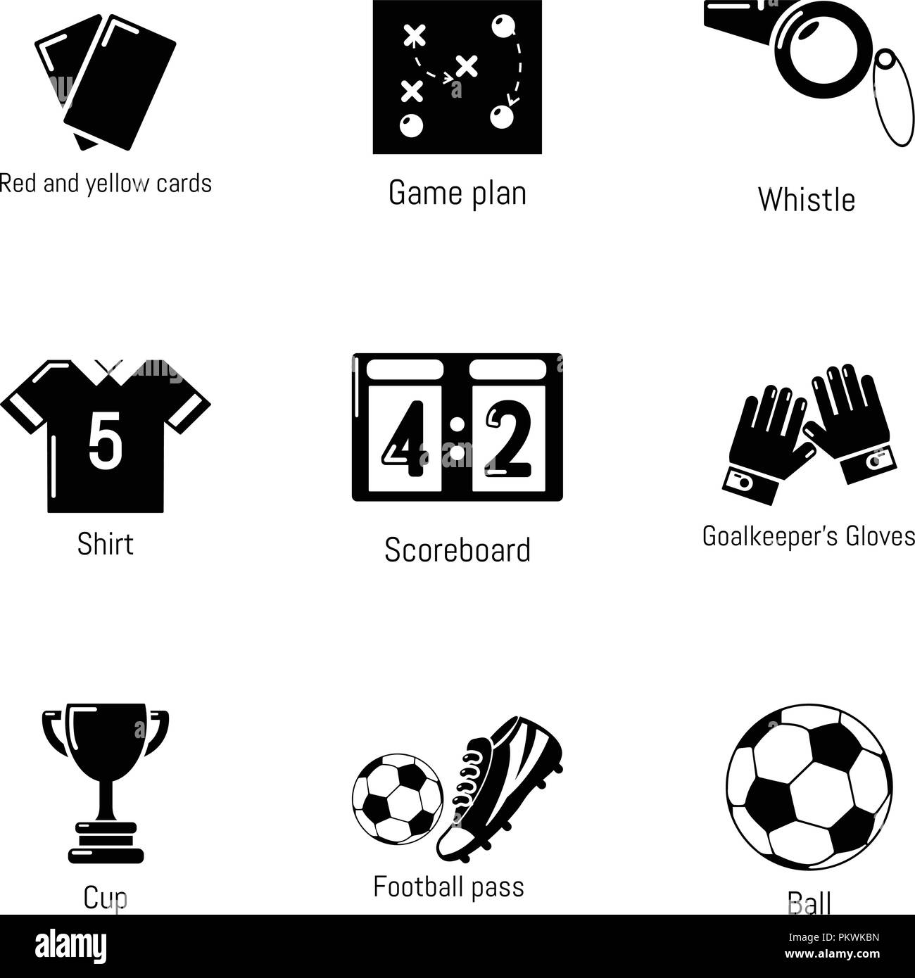 Soccer ball icons set, simple style Stock Vector Image & Art Alamy