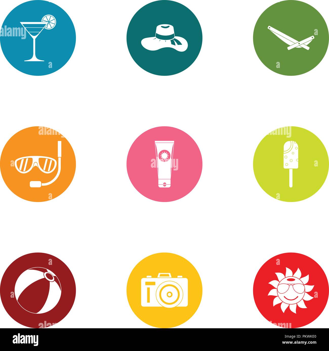 Tourist photo icons set, flat style Stock Vector Image & Art - Alamy