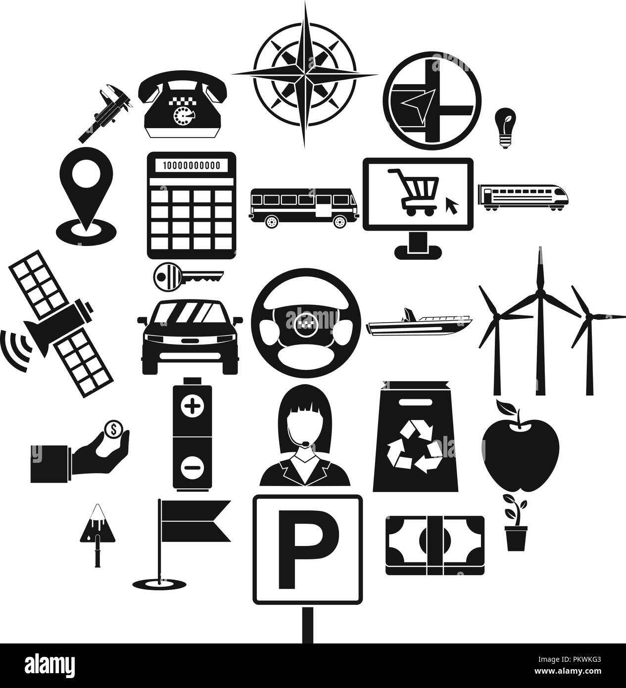Engineering icons set, simple style Stock Vector Image & Art - Alamy