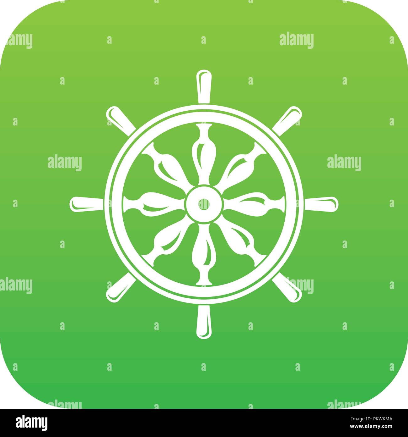 Steering wheel icon green vector Stock Vector