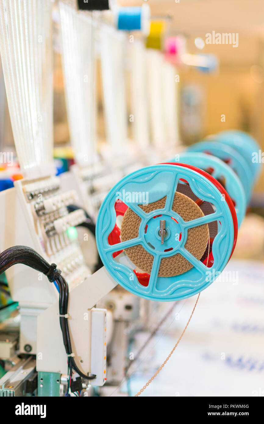Close up of a professional typewriter for tailoring at a manufacturing