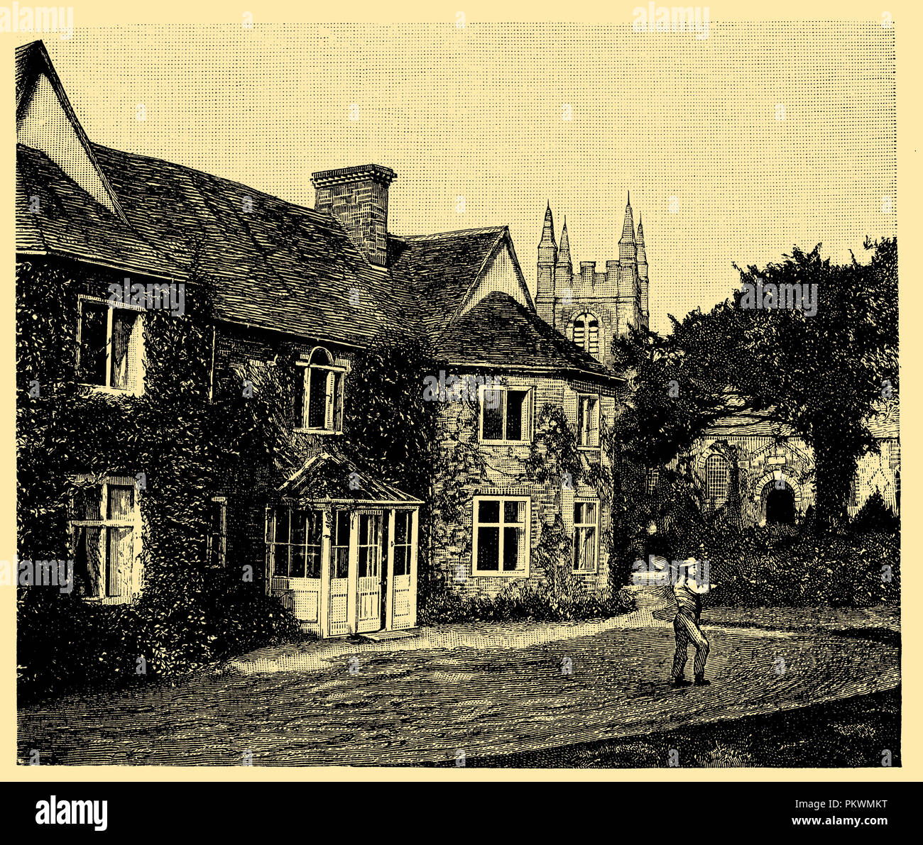 Charles Kingsley (1819-1875), English Anglican clergyman, theologian and writer: Kingsley's rectory in Eversley, Stock Photo