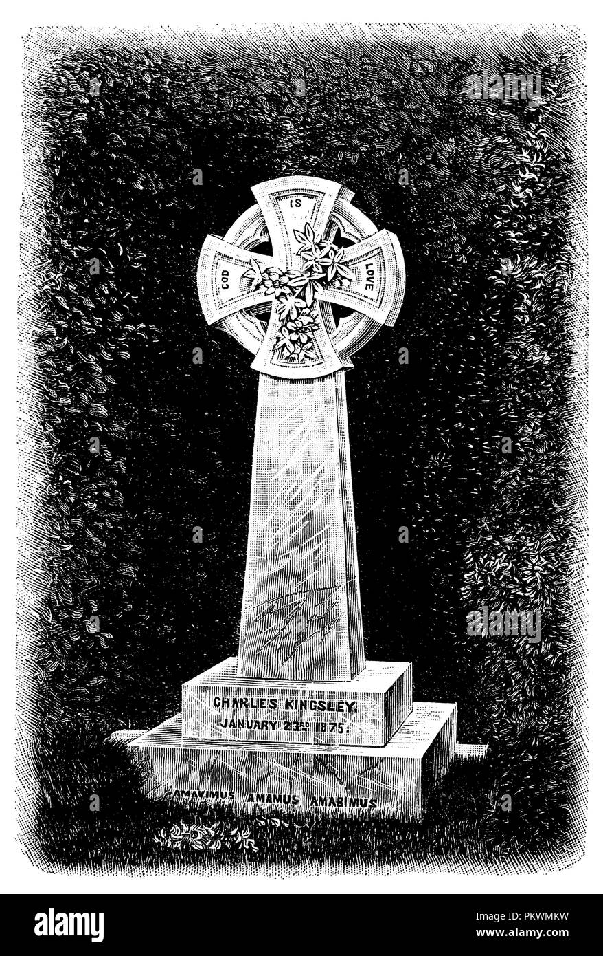 Kingsley, Charles (1819-1875), English Anglican clergyman, theologian and writer: Tomb in Eversley, Stock Photo