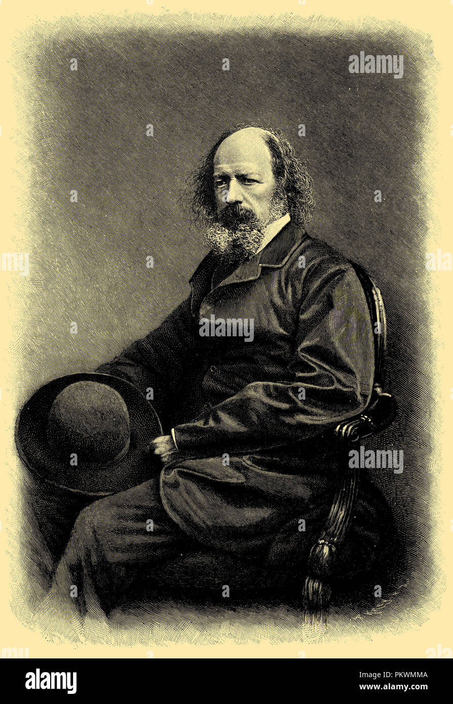 Alfred Tennyson. After a photograph by Elliot and Fry, London Stock ...
