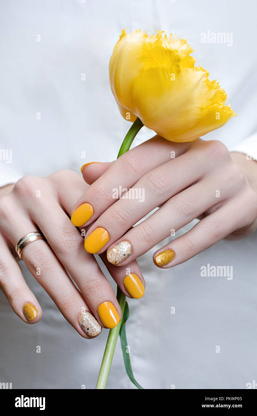 43 Cute Toe Nail Designs : Yellow Tulip Toe Nails I Take You | Wedding  Readings | Wedding Ideas | Wedding Dresses | Wedding Theme